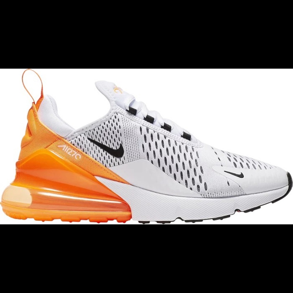 Nike Womens AIR MAX 270 WHITE ORANGE size 6